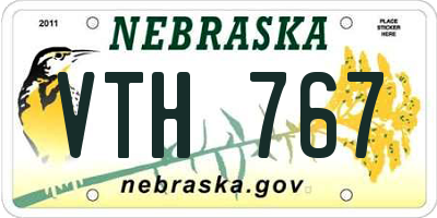 NE license plate VTH767