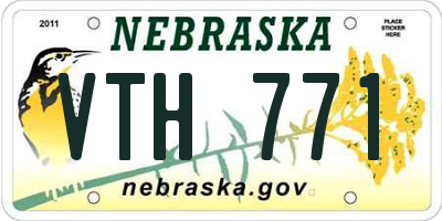 NE license plate VTH771