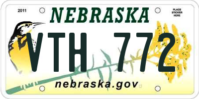 NE license plate VTH772