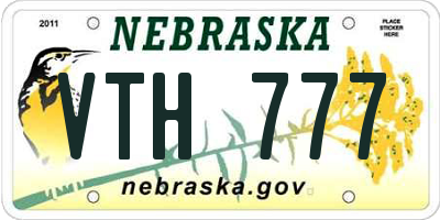 NE license plate VTH777