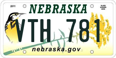 NE license plate VTH781