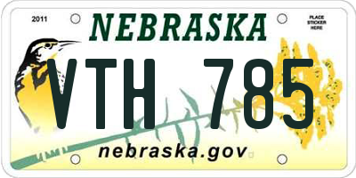 NE license plate VTH785