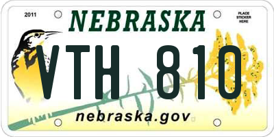 NE license plate VTH810
