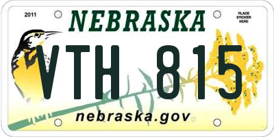 NE license plate VTH815