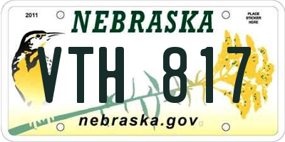 NE license plate VTH817