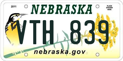 NE license plate VTH839