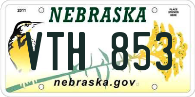 NE license plate VTH853
