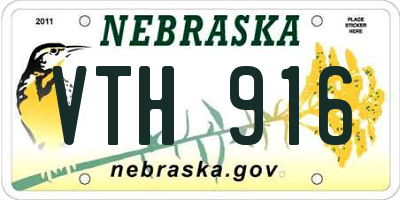 NE license plate VTH916
