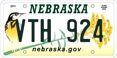 NE license plate VTH924