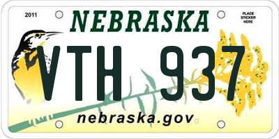 NE license plate VTH937
