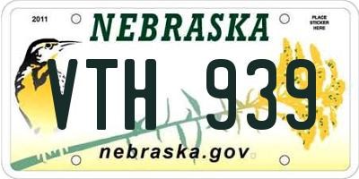 NE license plate VTH939