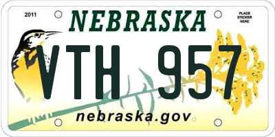 NE license plate VTH957