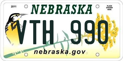 NE license plate VTH990