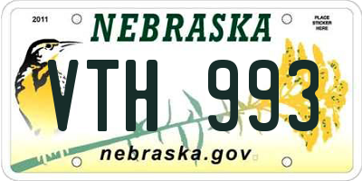 NE license plate VTH993