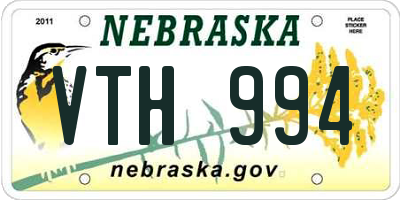 NE license plate VTH994
