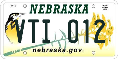 NE license plate VTI012