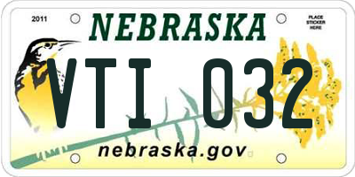NE license plate VTI032