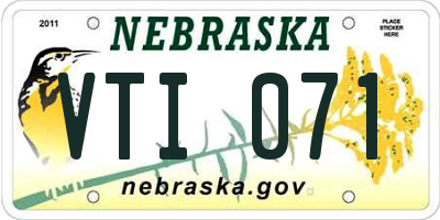 NE license plate VTI071