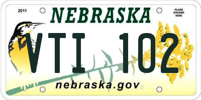 NE license plate VTI102