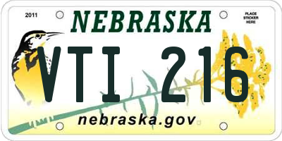 NE license plate VTI216