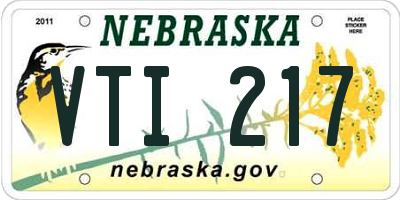 NE license plate VTI217