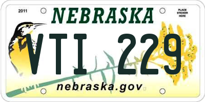 NE license plate VTI229