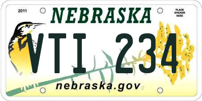 NE license plate VTI234