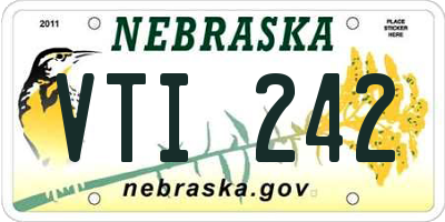 NE license plate VTI242