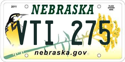 NE license plate VTI275