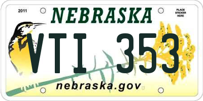 NE license plate VTI353