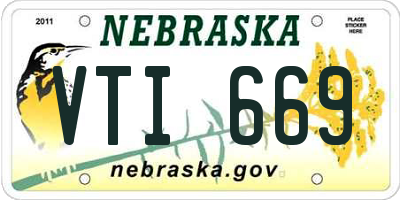 NE license plate VTI669