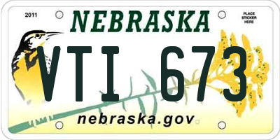 NE license plate VTI673