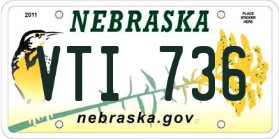 NE license plate VTI736