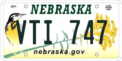 NE license plate VTI747
