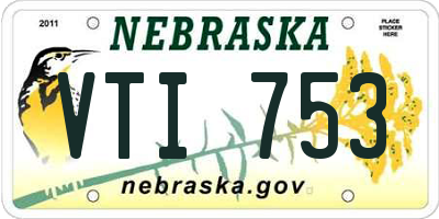 NE license plate VTI753