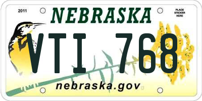 NE license plate VTI768