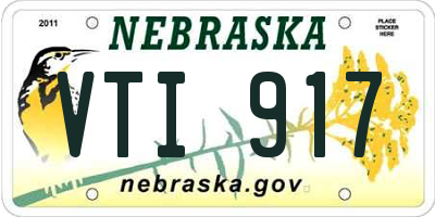 NE license plate VTI917