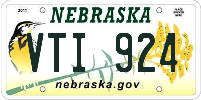 NE license plate VTI924