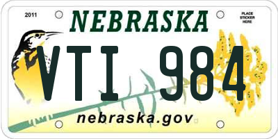 NE license plate VTI984