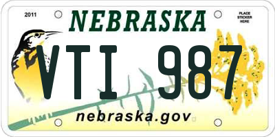 NE license plate VTI987