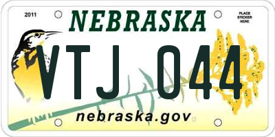 NE license plate VTJ044