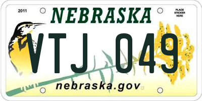 NE license plate VTJ049