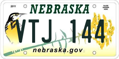 NE license plate VTJ144