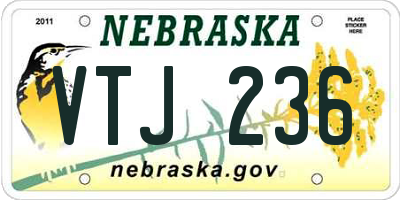NE license plate VTJ236