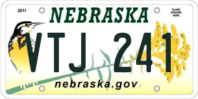 NE license plate VTJ241