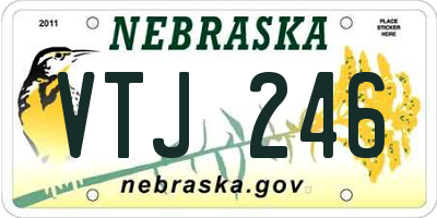 NE license plate VTJ246