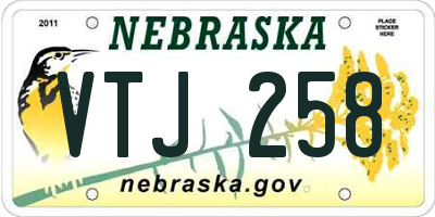 NE license plate VTJ258