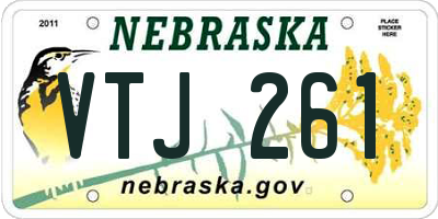 NE license plate VTJ261