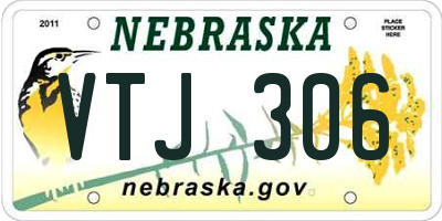 NE license plate VTJ306