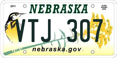 NE license plate VTJ307